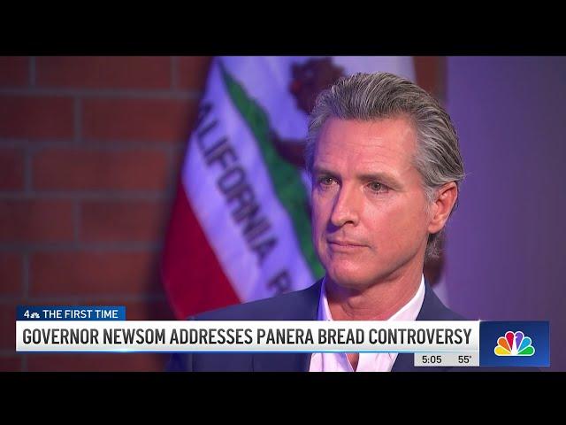 Gov. Gavin Newsom addresses Panera Bread controversy