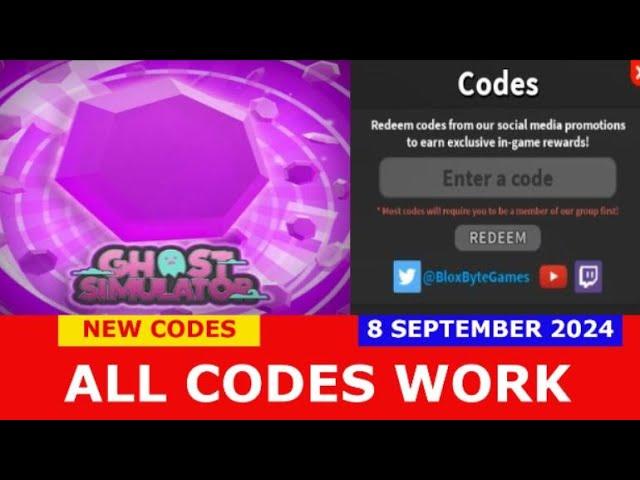 *NEW CODES* [AFK GAMEPASS!] Ghost Simulator ROBLOX | ALL CODES | SEPTEMBER 8, 2024