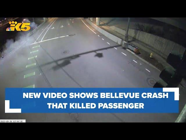 New video shows Bellevue crash that killed passenger; driver still wanted by police