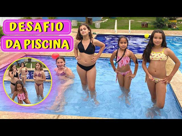 DESAFIO DA PISCINA COM  AS MENINAS E AS BOLAS