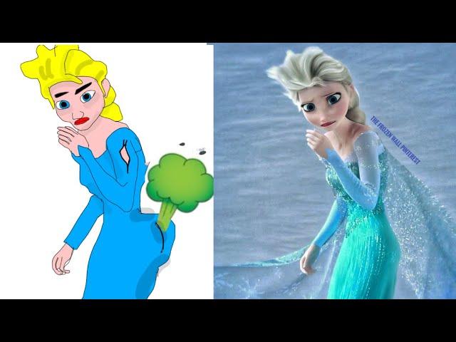 Frozen 2 Elsa funny Drawing memes - Try not To laug