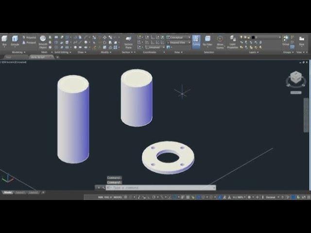 AutoCAD: EXTRUDE and SUBSTRACT IN AUTOCAD THE