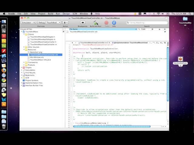 2.1 Touch and drag an image around the screen using TouchsMove - iPhone sdk xcode