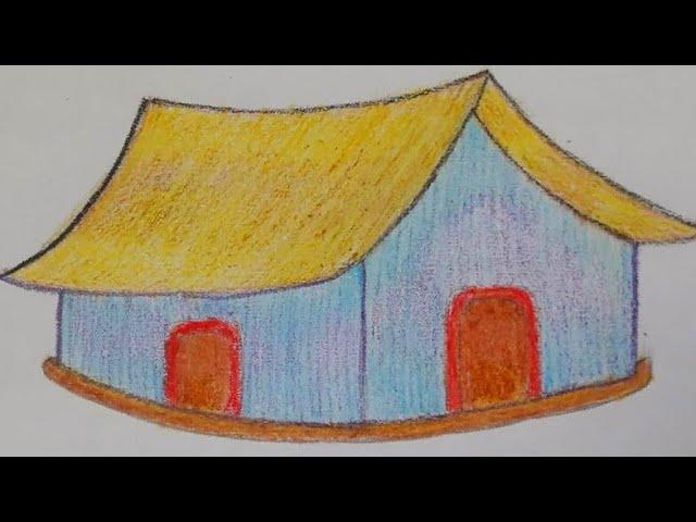 How to draw a hut|hut drawing|Sanjay Singh