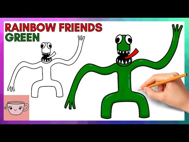 How To Draw Green from Roblox Rainbow Friends | Cute Easy Step By Step Drawing Tutorial