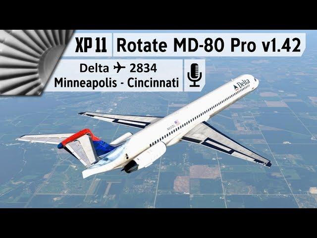 Rotate MD-80 Pro v1.42 Tutorial Flight | KMSP to KCVG [X-Plane 11]