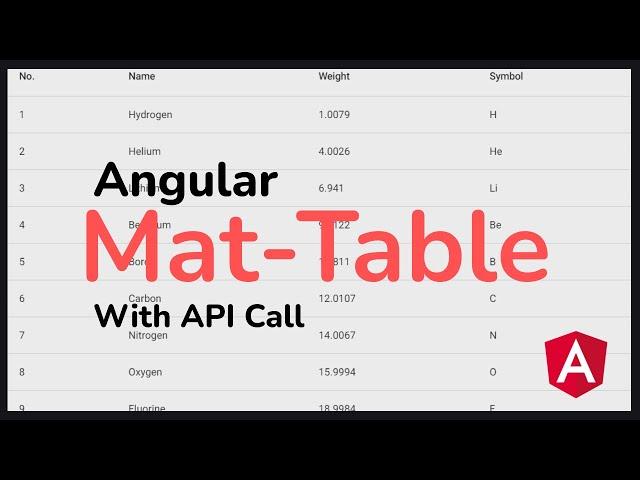 Angular Material Table Tutorial with API Data