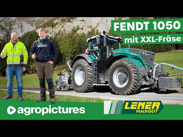 Lener Hackgut im Straßenbau | Asphalt fräsen mit Fendt 1050 Vario FAE MTH/HP | Wegepflegegerät TH3.8