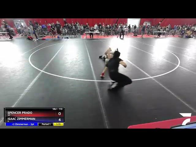113 Lbs Champ. Round 1 - Spencer Prado, WI Vs Isaac Zimmerman, IL A2ea