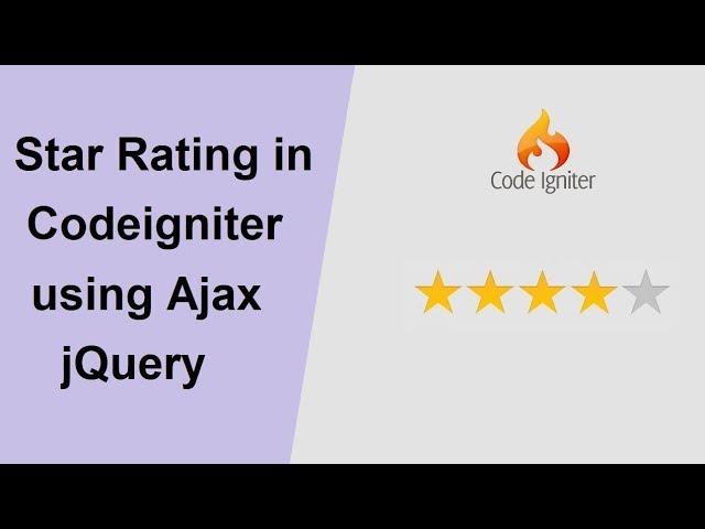 Star Rating in Codeigniter using Ajax jQuery