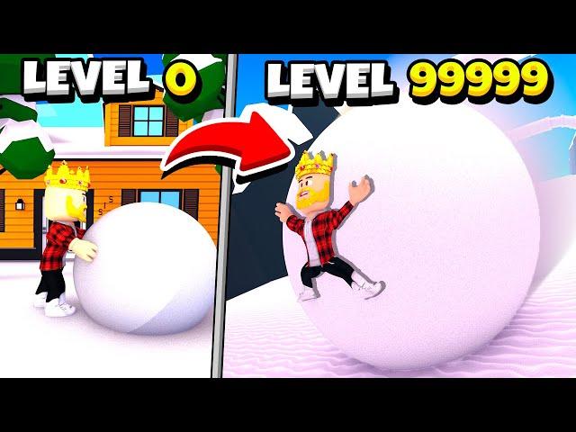 СДЕЛАЛ ГИГАНТСКИЙ СНЕЖНЫЙ КОМ И ПРОЕХАЛ 999.999.999 КМ! ROBLOX Snowballer