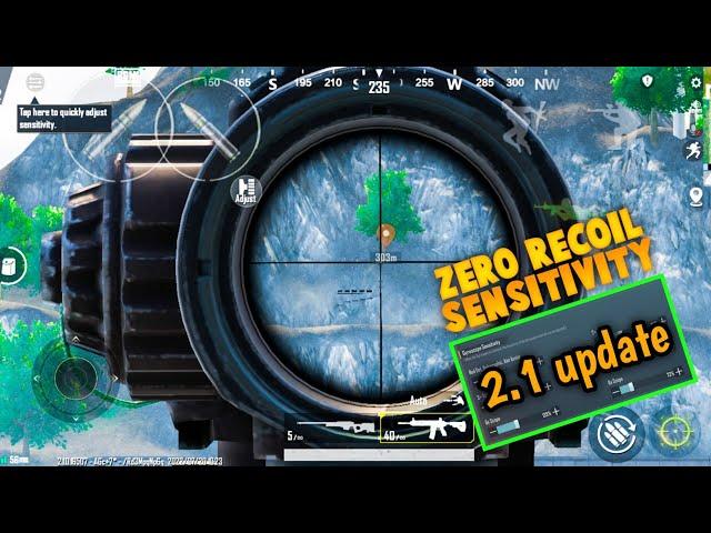 2.1 UPDATE ZERO RECOIL SENSITIVITY SETTING || BGMI AND PUBG SENSITIVITY SETTING | NEW UPDATE IN BGMI