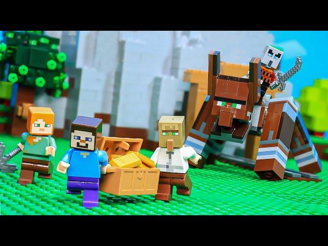 Pillager Raid: Lost Gold Mine - Lego Minecraft | Stop Motion Animation