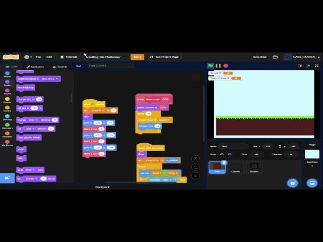 How to make a Tile Scrolling Platformer in Scratch [1]