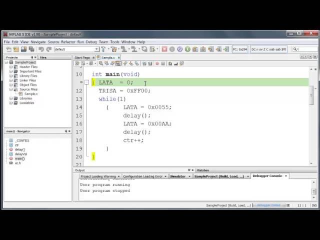 Basic Debugging using Microchp's MPLAB X IDE