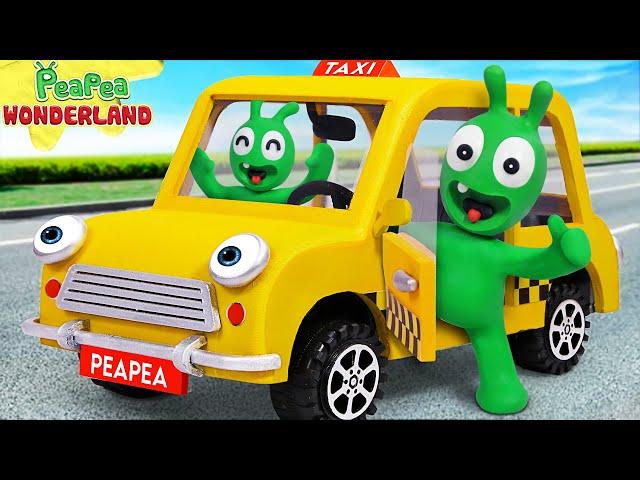 Driver Pea Pea Rides a Taxi and Helps the City Rescuers - Cartoon for kids - PeaPea Wonderland