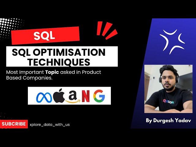 SQL Optimisation Techniques | Most Asked Topic in #MAANG Companies