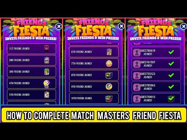 How To Complete Match Masters Friend Fiesta || Match Masters  Friend Fiesta Trick In Urdu And Hindi