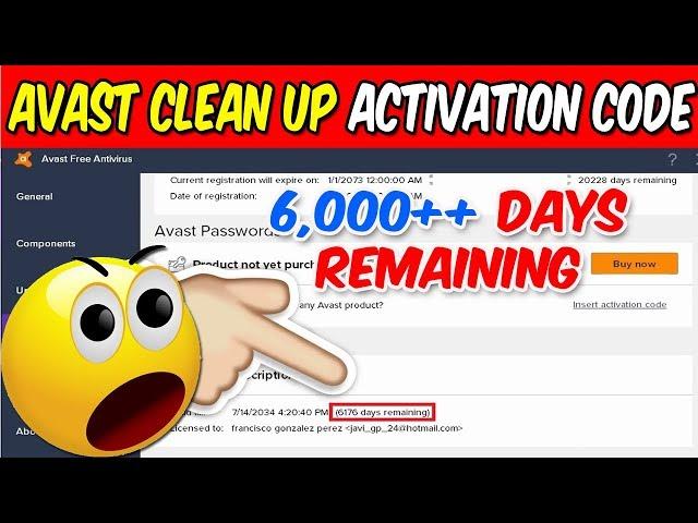 Avast Cleanup Activation Code 2018 | Valid Up To 2034 | 6000++ Days Remaining ️