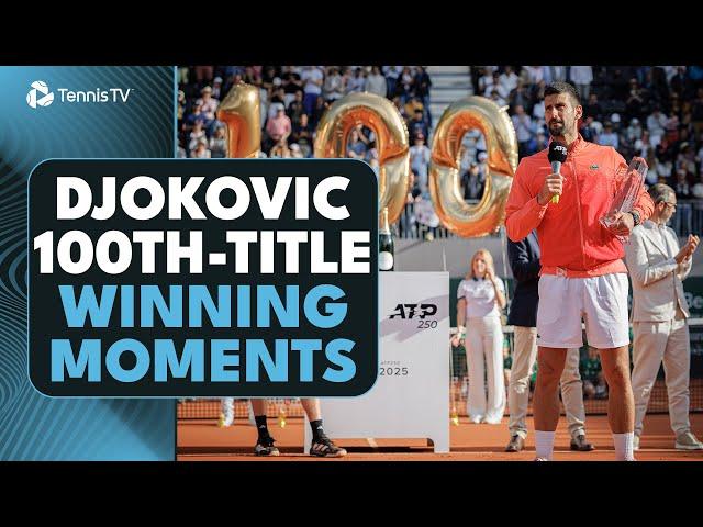 Novak Djokovic 100th Title-Winning Point, Trophy Lift & Speech