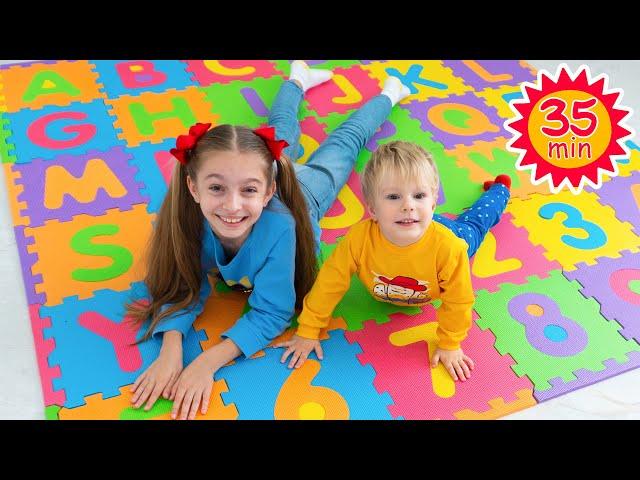 ABC Learn English Alphabet and other Educational Songs with Alicia and Alex | Sunny Kids Songs