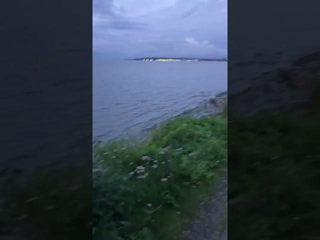 View of downtown anchorage Alaska from the coastal trail. Loving the sound of the waves