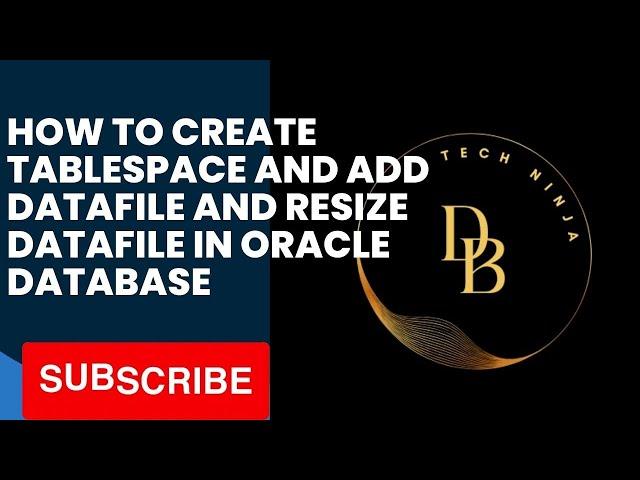 How to create tablespace and resize datafile in oracle database