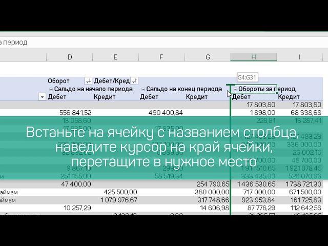 Как переместить строку или столбец в Сводной таблице Excel