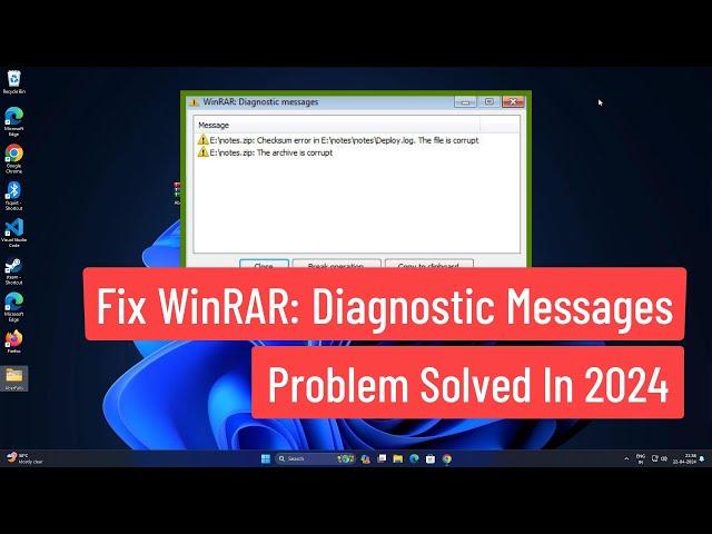 Fix WinRAR Diagnostic Message Problem Solved In 2024