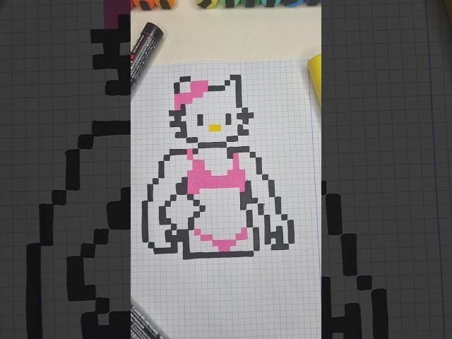 pixel art ideas #pixel #pixelart #art #drawing #sanrio #hellokitty #cute #kitty #virel_video #fyp