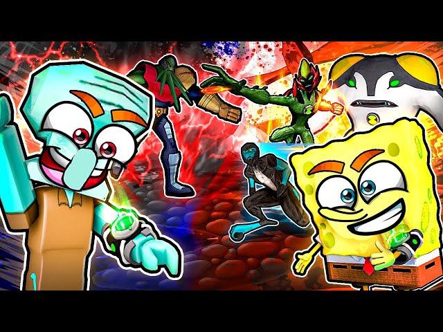 SpongeBob Becomes BEN 10 in Roblox! (IT'S HERO TIME!!!)