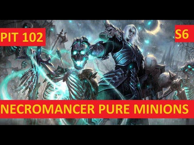 Diablo 4 Necromancer Pure Minions Mendeln Build PIT 102 Clear Season 6 Necro Build #diablo4