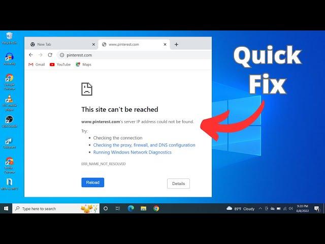 Fixed! - This Site Can't be Reached Error in Google Chrome
