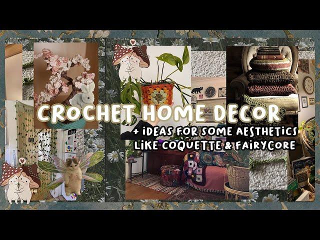 ₊˚ʚ crochet home decor | ୨୧  ideas for aesthetic decor w/ Fairycore, Coquette, Dark academia ideas