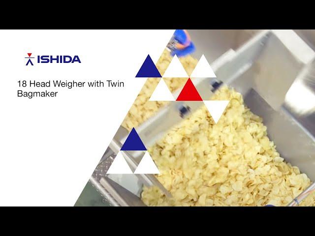 Ishida Europe - Snacks Packing System : 18 Head Weigher with Twin Bagmaker