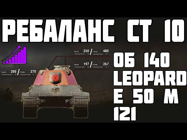 РЕБАЛАНС СТ 10 - Е 50 М, ОБ 140, 121, Leopard! World of Tanks!