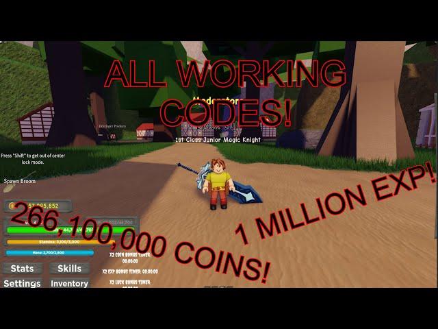 All Working Codes! (266,100,000 COINS and 1 MILLION EXP!) | Black Clover Kingdom Grimshot Roblox