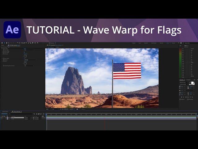 After Effects Tutorial - Wave Warp for Flag Motion