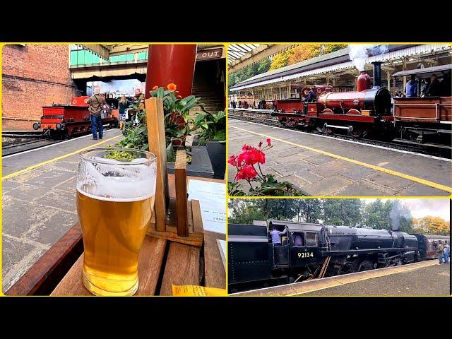 CHEERS!  Watching 161-year-old steam loco from pub at ELR Autumn steam gala 