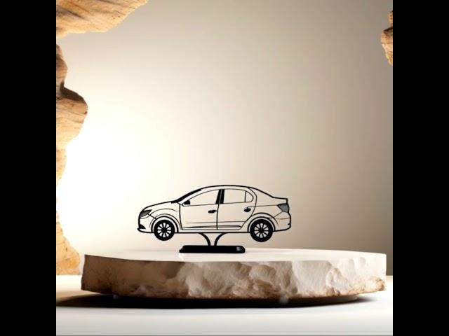 France Minimal Compact Sedan | 3D Printed City Car Decor | Modern Urban Auto Sculpture