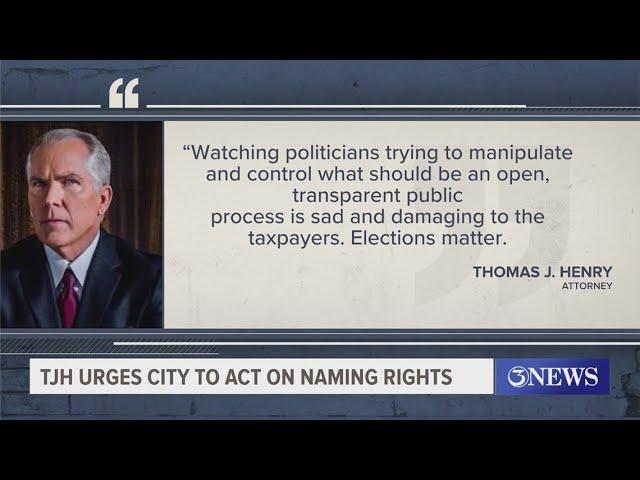 Thomas J. Henry urges city to act on naming rights