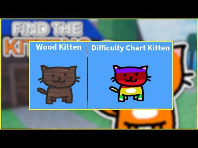 How to get Wood Kitten & Difficulty Chart Kitten - Roblox - Find the Kittens!