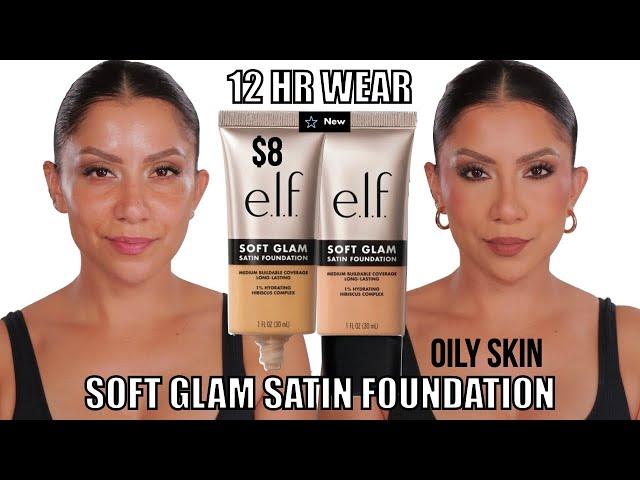 *new* $8 e.l.f. COSMETICS SOFT GLAM SATIN FOUNDATION +12HR WEAR TEST *oily skin* | MagdalineJanet