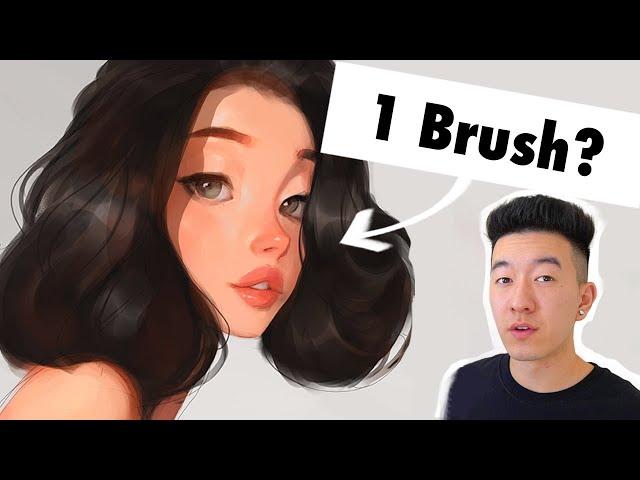 Can you paint with ONLY a Basic Round Brush? | Digital Art Challenge