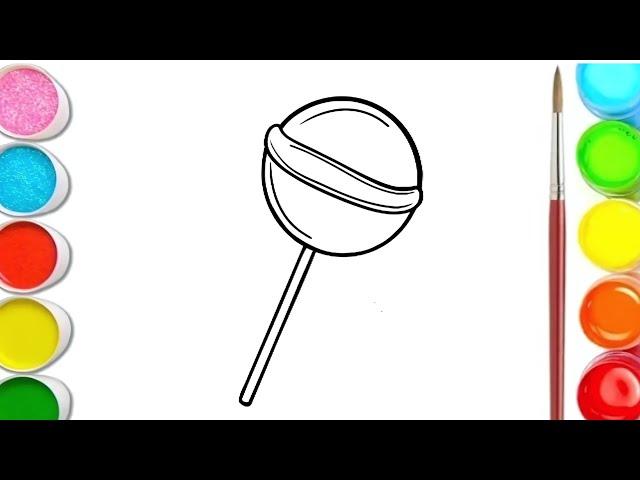 How to Draw a Cute Easy Lollipop for Kids Step by Step