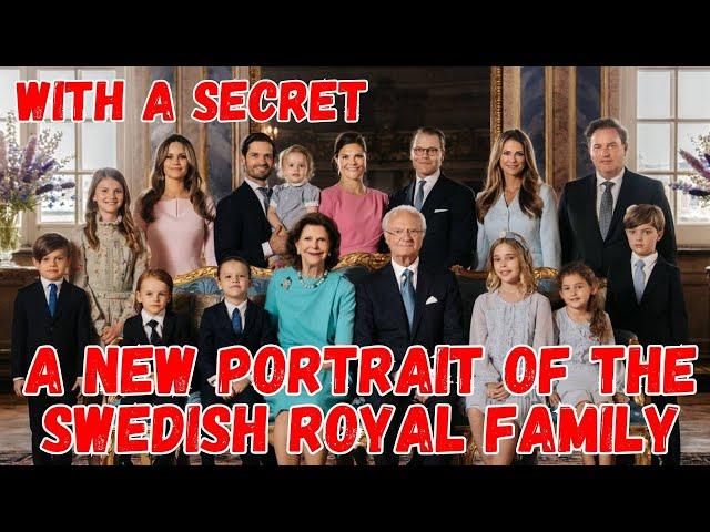 a new portrait of the Swedish royal family with a secret