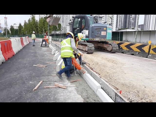 Road kerb installation