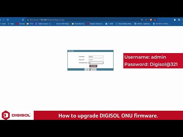 How to upgrade DIGISOL ONU firmware