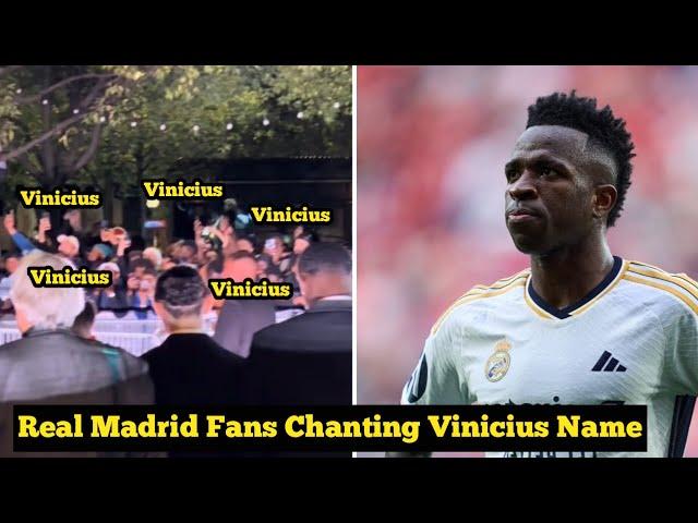 Real Madrid Fans outside the Ballon d'Or venue are chanting vinicius name