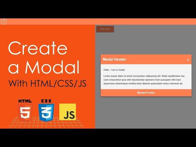 Create a Modal With HTML, CSS & JavaScript